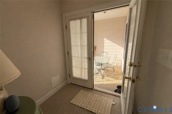 a view of a balcony with staircase