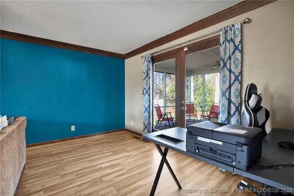 a room with furniture and windows