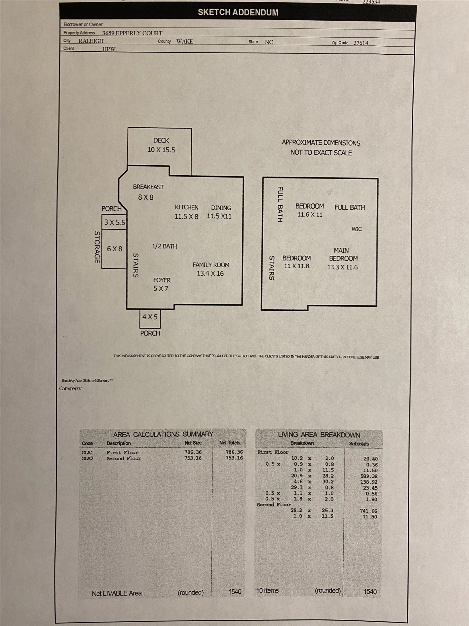 3659 Epperly Court Raleigh, NC 27616 - Photo 33 of 33 Floor Plan and Measurements