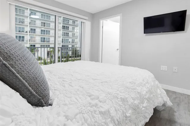 a view of a livingroom with a flat screen tv