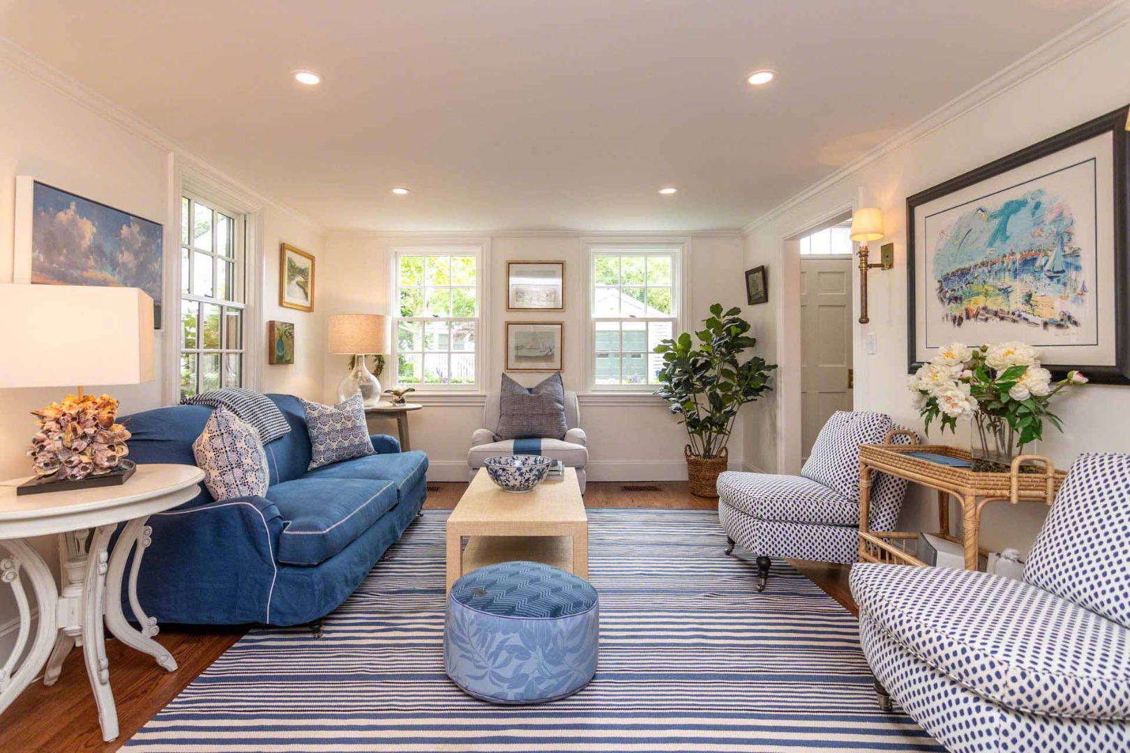 16 Mill Street Edgartown, MA 02539 - Photo 6 of 42 a living room with furniture a couch and a potted plant