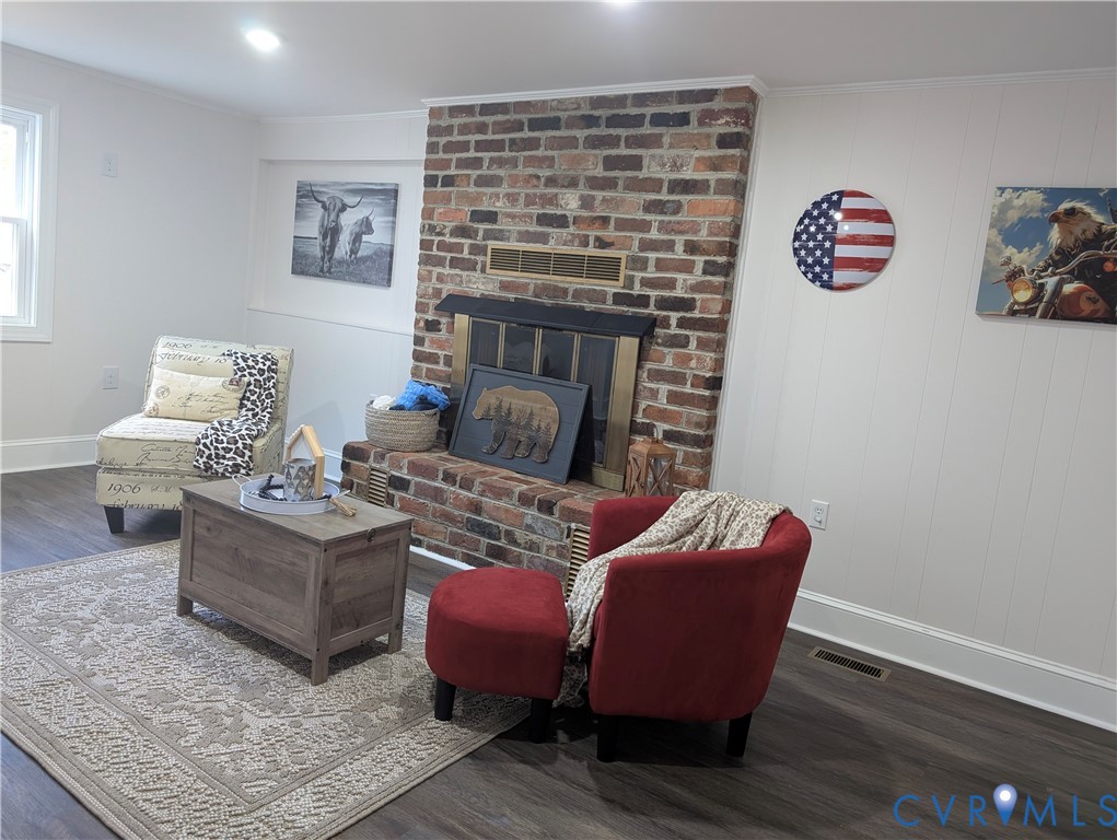 407 Washington Avenue Colonial Heights, VA 23834 - Photo 23 of 41 Living room featuring dark wood-style floors, a br