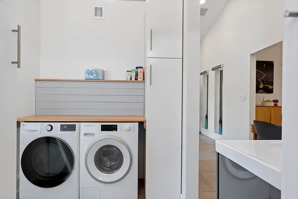 a car parked in a room with window