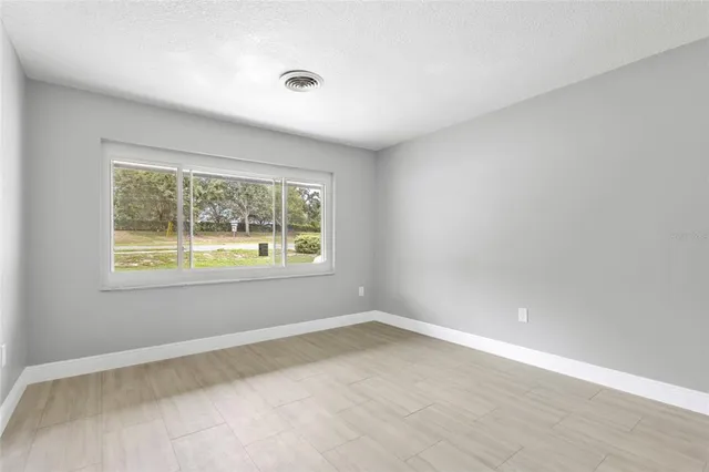 an empty room with a window