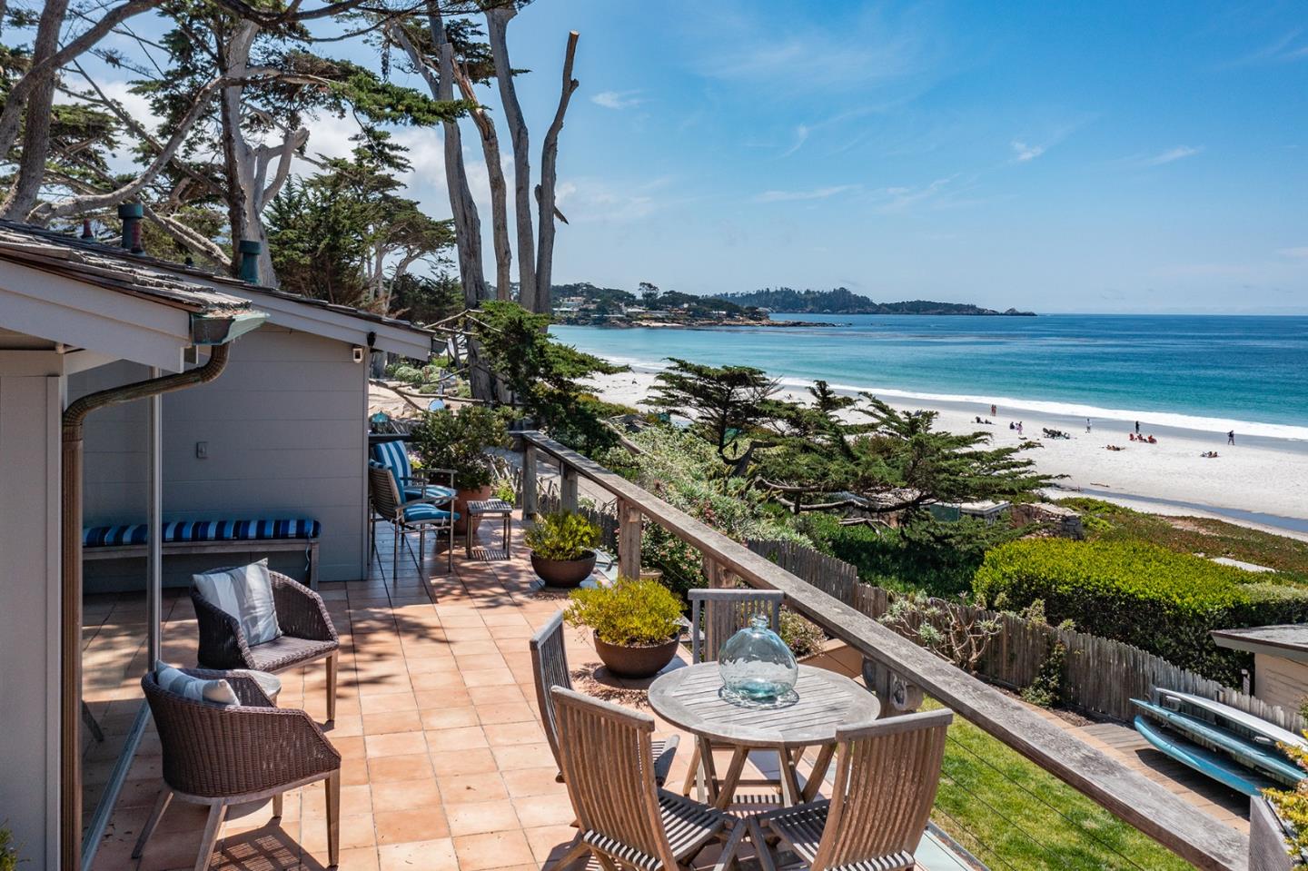 a outdoor view with a seating space