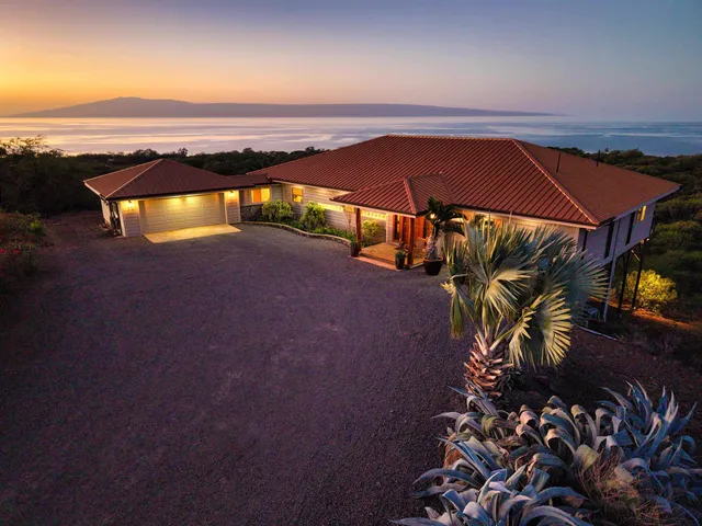 an outdoor space with furniture