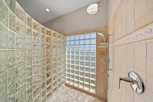 a bathroom with a shower