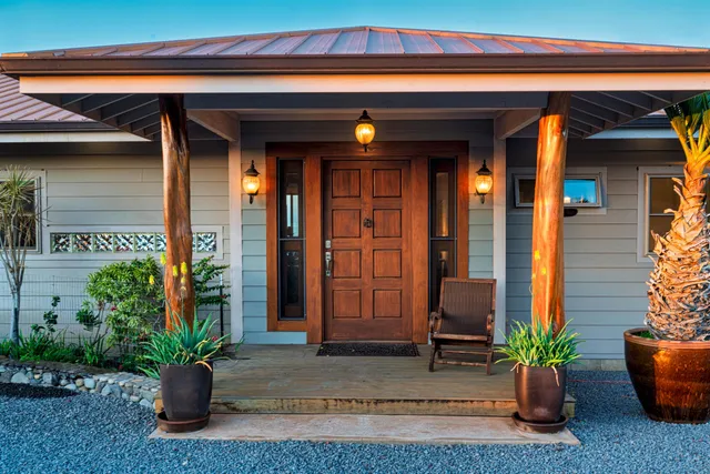 a view of a entryway door of the house