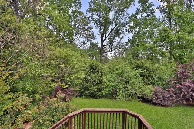 a view of a balcony with an outdoor space