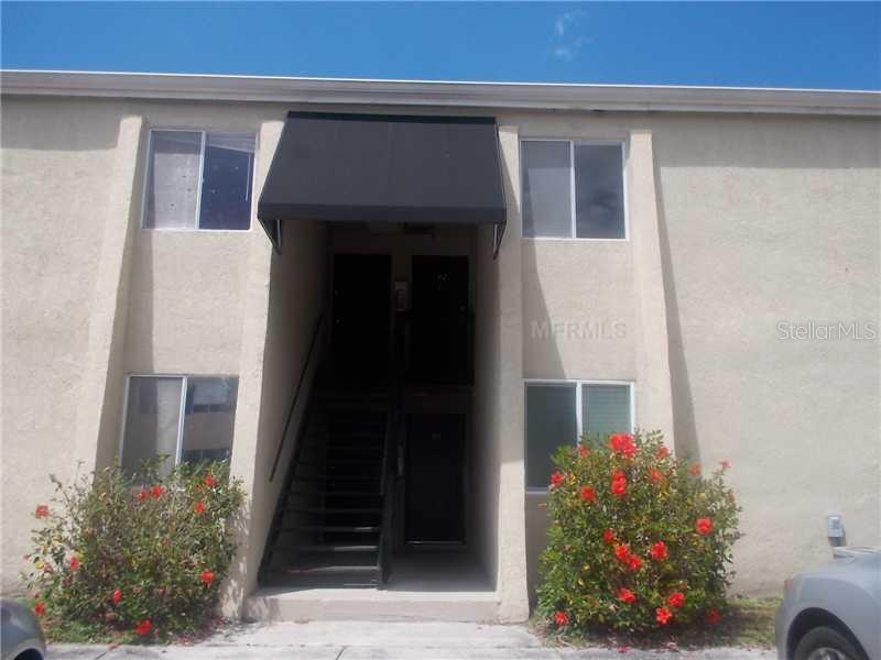 a potted plant sitting in front of a house