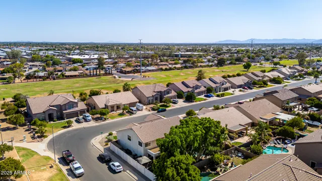 an aerial view of a city