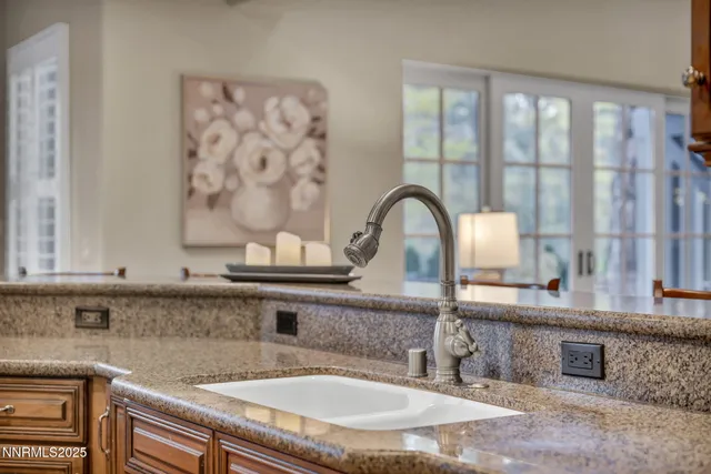 a living room with furniture fireplace and flat screen tv