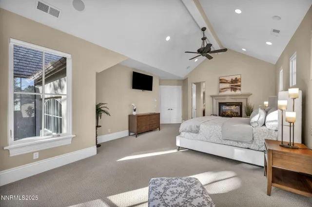 a view of a lake with mountains in the background