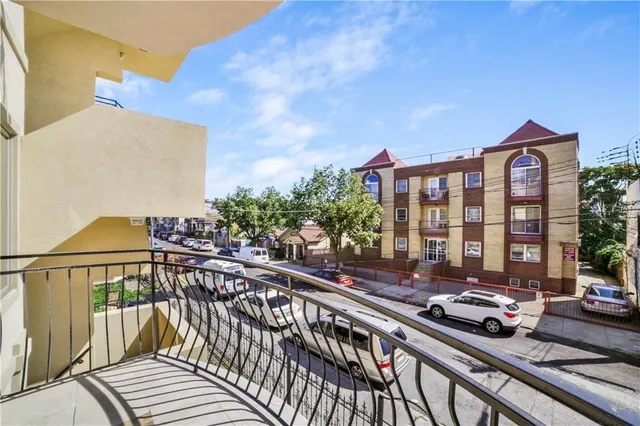 a city view with tall buildings