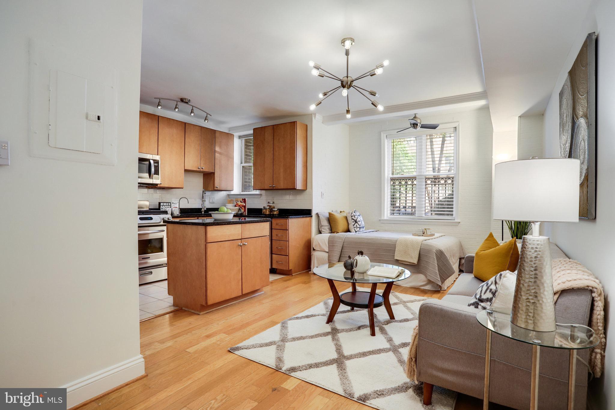 1438 Columbia Road Northwest, Unit 101 Washington, DC 20009 - Photo 9 of 39 a living room with furniture and a window