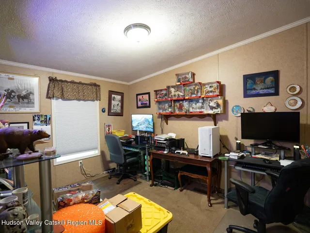 a workspace with furniture