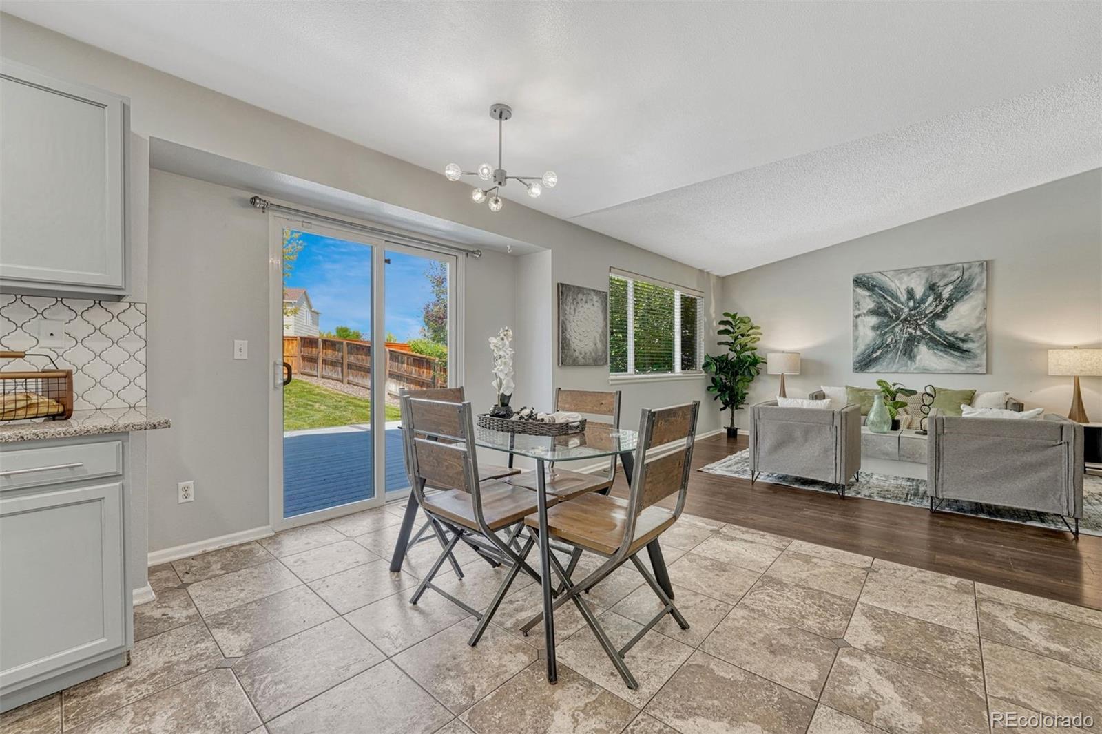 4927 Tarcoola Lane Highlands Ranch, CO 80130 - Photo 8 of 30 a view of a dining room with furniture window and outside view