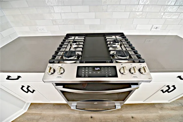 a close view of a stove