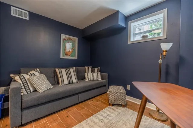 a view of a storage room with an empty space