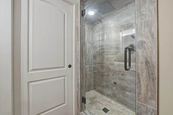 a bathroom with a shower
