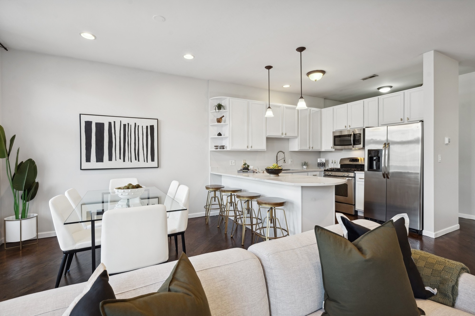 2124 West Division Street, Unit 3 Chicago, IL 60622 - Photo 13 of 33 a kitchen with kitchen island cabinets and refrigerator