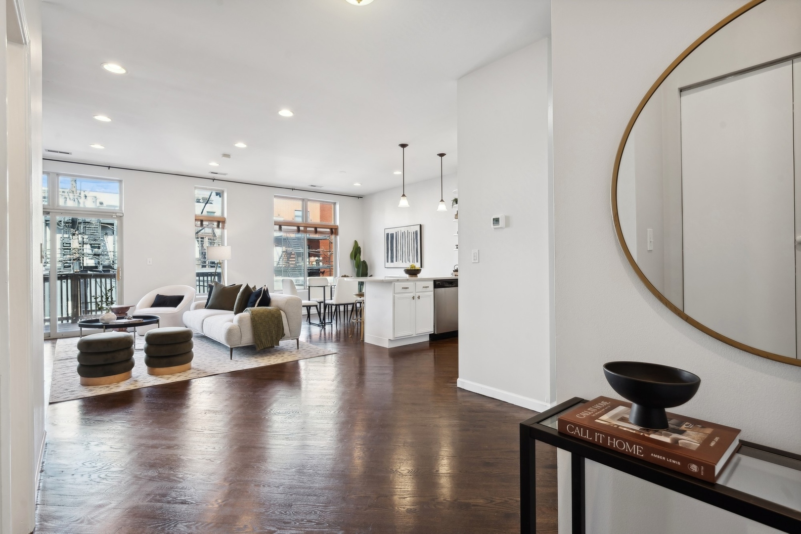 2124 West Division Street, Unit 3 Chicago, IL 60622 - Photo 2 of 33 a living room with furniture and a wooden floor