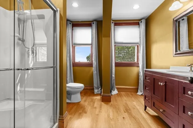 a view of a building with a street