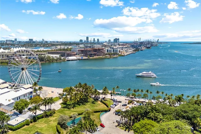 a view of a city with tall buildings