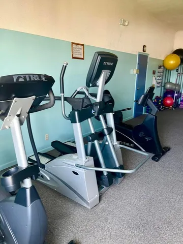 a room with gym equipment
