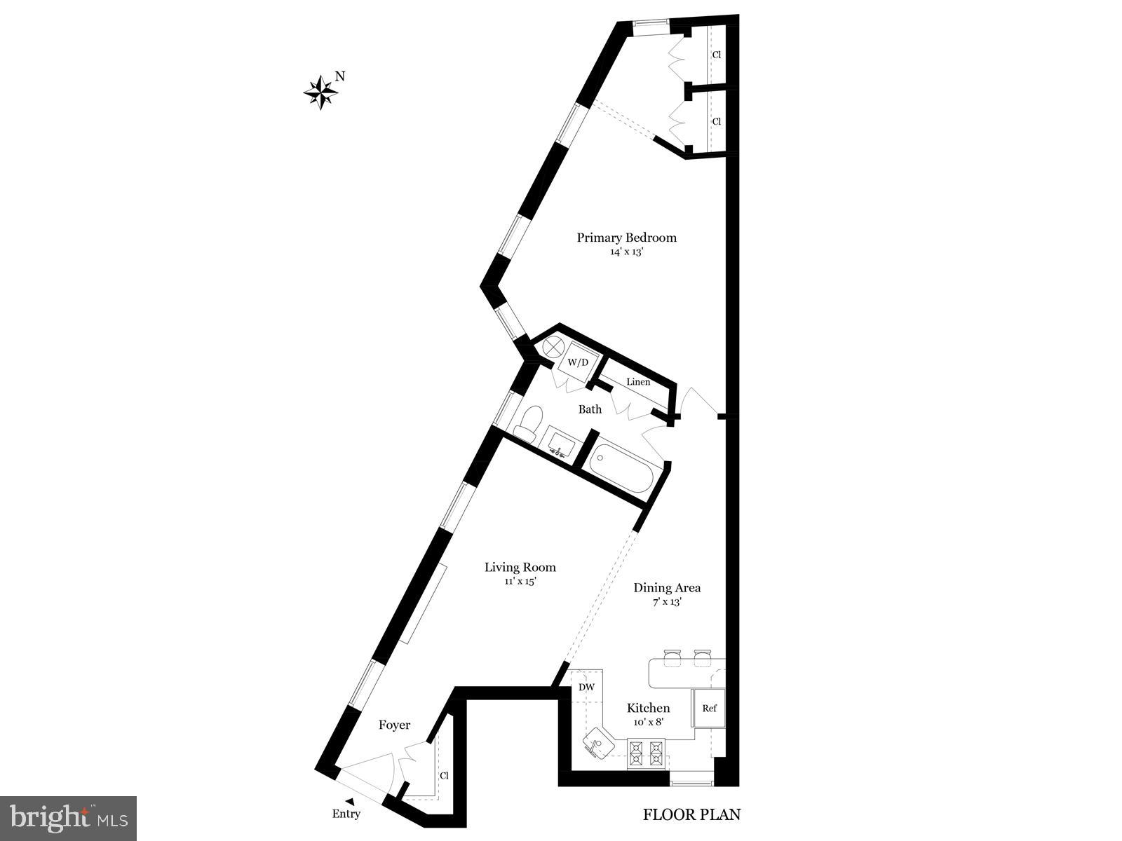 121 13th Street Northeast, Unit 201 Washington, DC 20002 - Photo 15 of 15 Floorplan