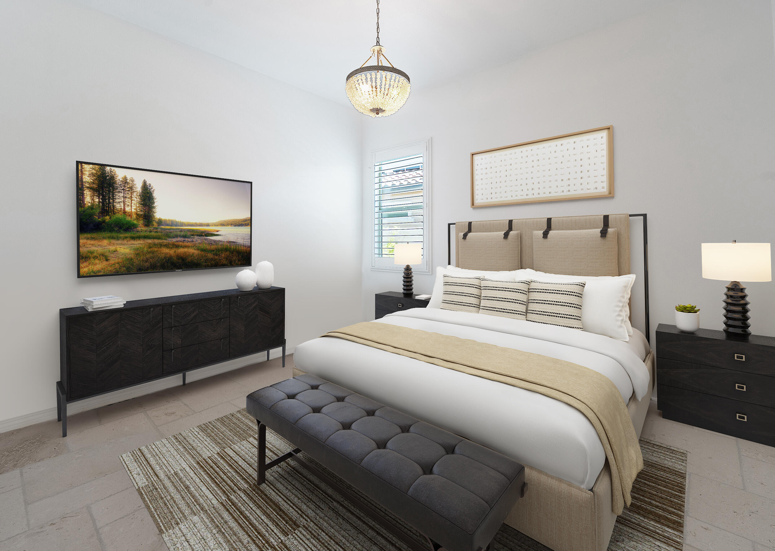 18 Vintage Rancho Mirage, CA 92270 - Photo 28 of 54 a bedroom with a bed and a flat screen tv
