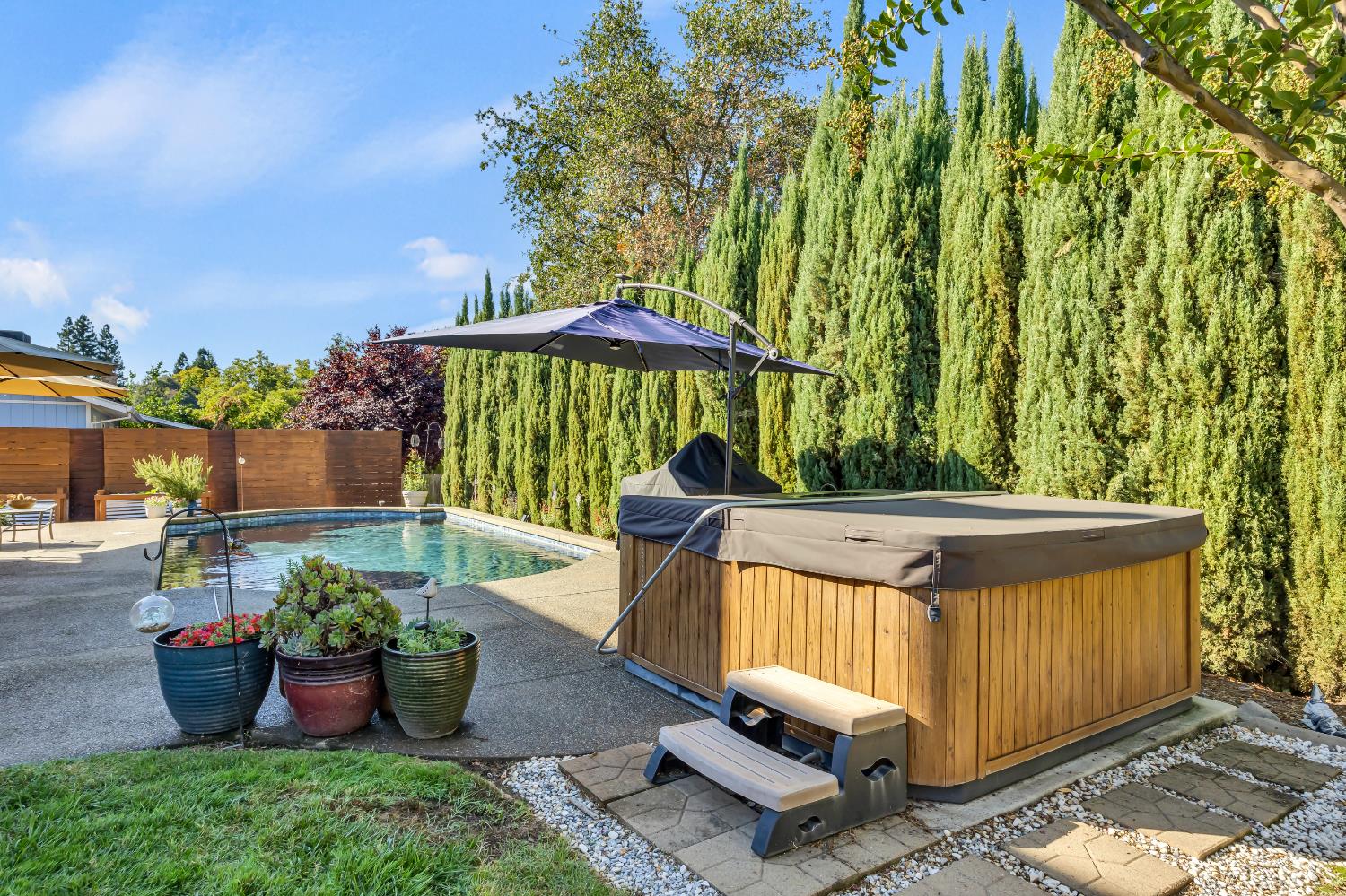 6113 Kifisia Way Fair Oaks, CA 95628 - Photo 52 of 67 a view of a backyard with sitting area and garden