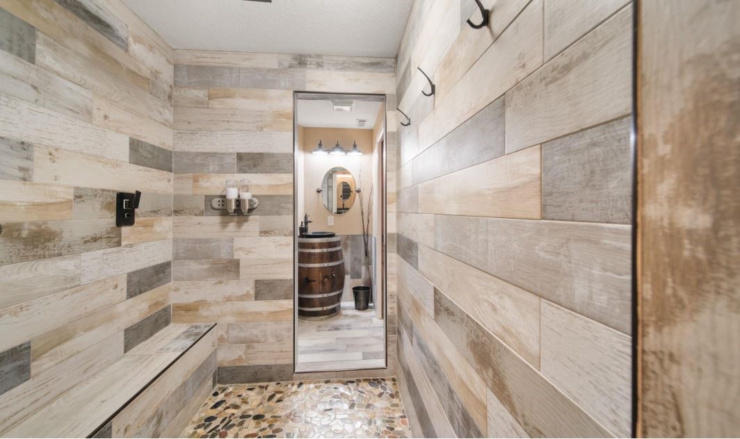6714 Spray Lane, Unit C699A Rosharon, TX 77583 - Photo 12 of 48 Great 1st Floor Bathroom Layout for washing off after Outdoor Adventures. Notice the FUN barrel Sink!