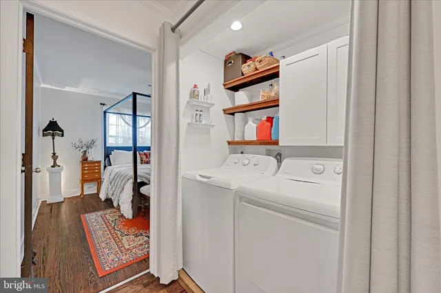 a room with storage and utility