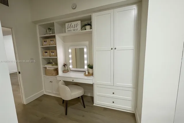 a view of cabinets and entryway