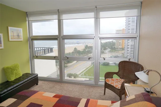 a view of a city from a balcony