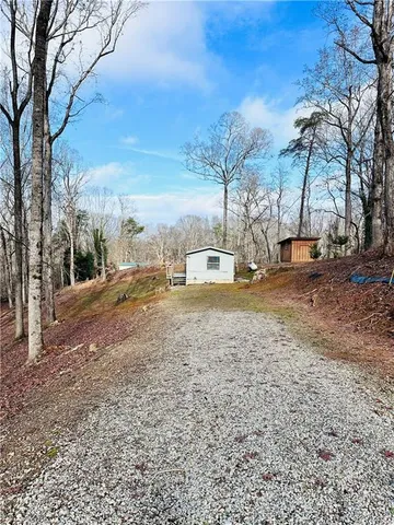 a view of a yard with a tree