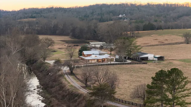a view of a lake with mountain