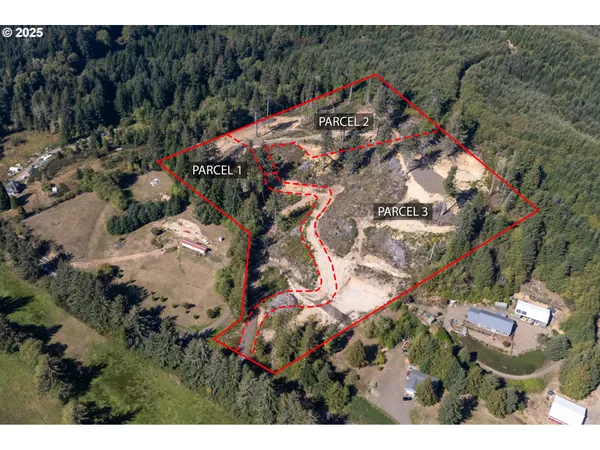 a aerial view of a house with a yard