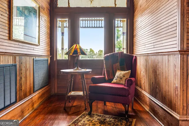 a view of a outdoor seating area