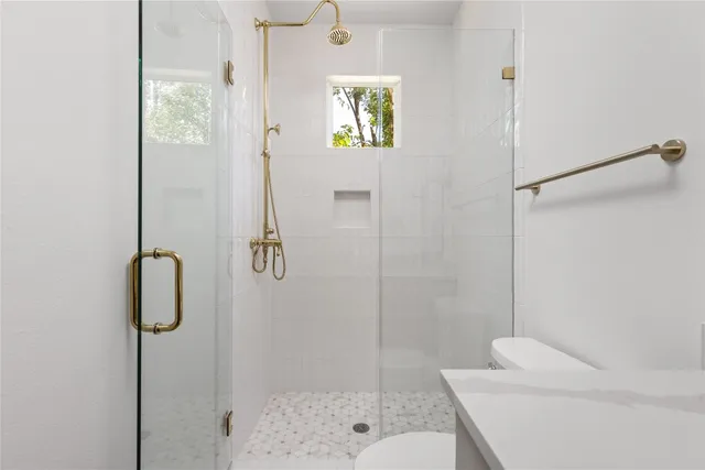 a bathroom with a shower