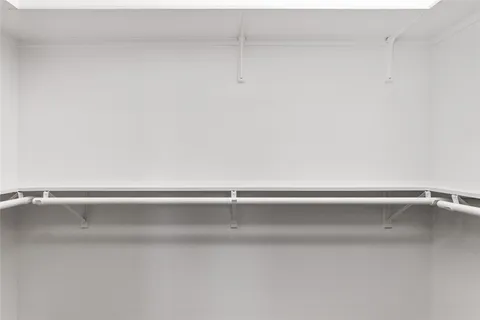 a close up view of racks on th wall