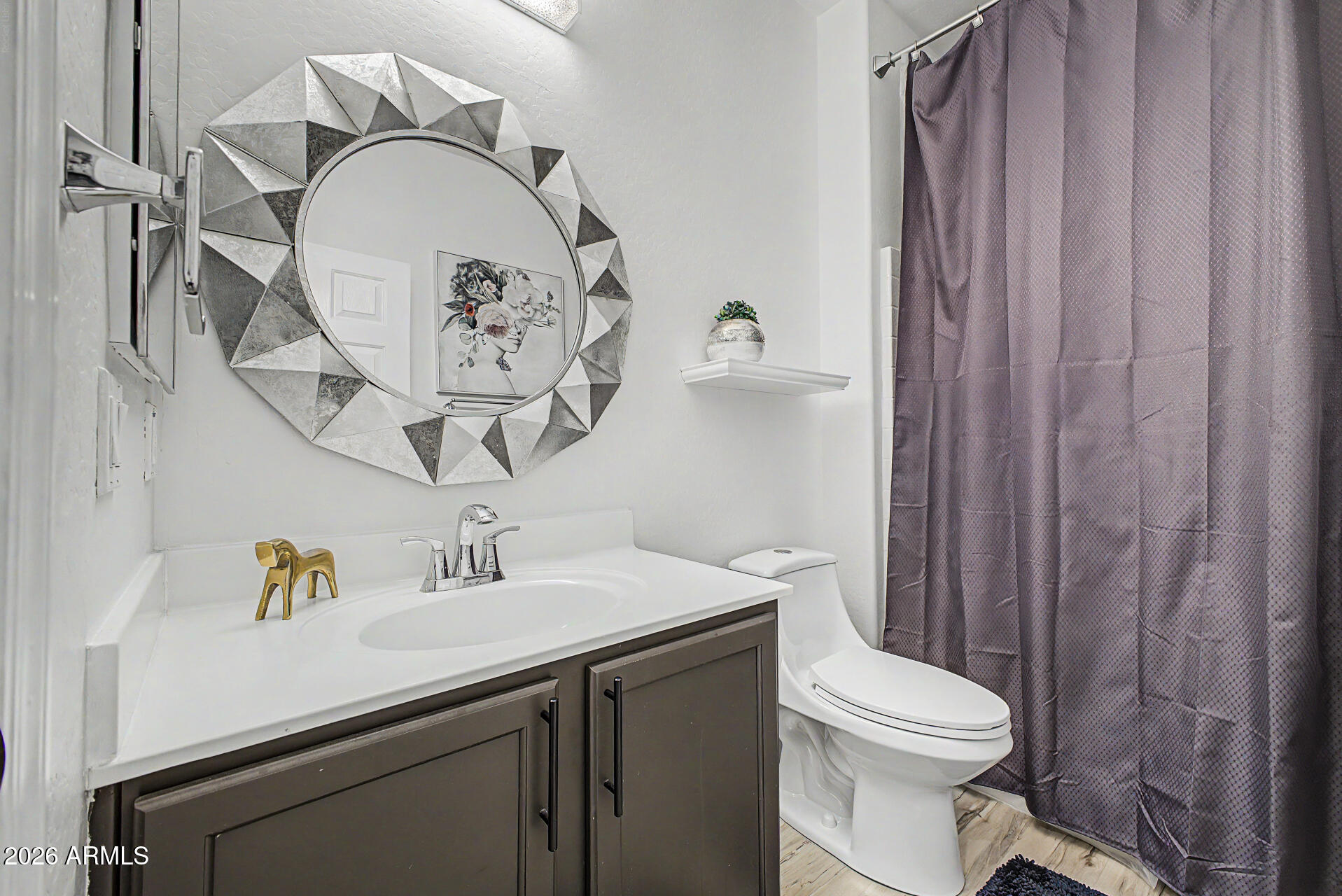 4924 West Harwell Road Laveen, AZ 85339 - Photo 20 of 27 a bathroom with a sink a toilet and a mirror