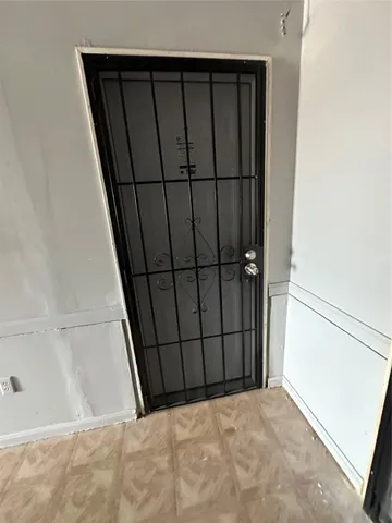 a view of a black gate