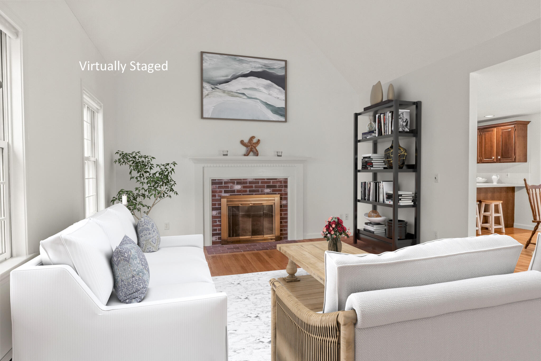 52 Goose Point Road Centerville, MA 02601 - Photo 11 of 71 a living room with furniture fireplace and potted plant