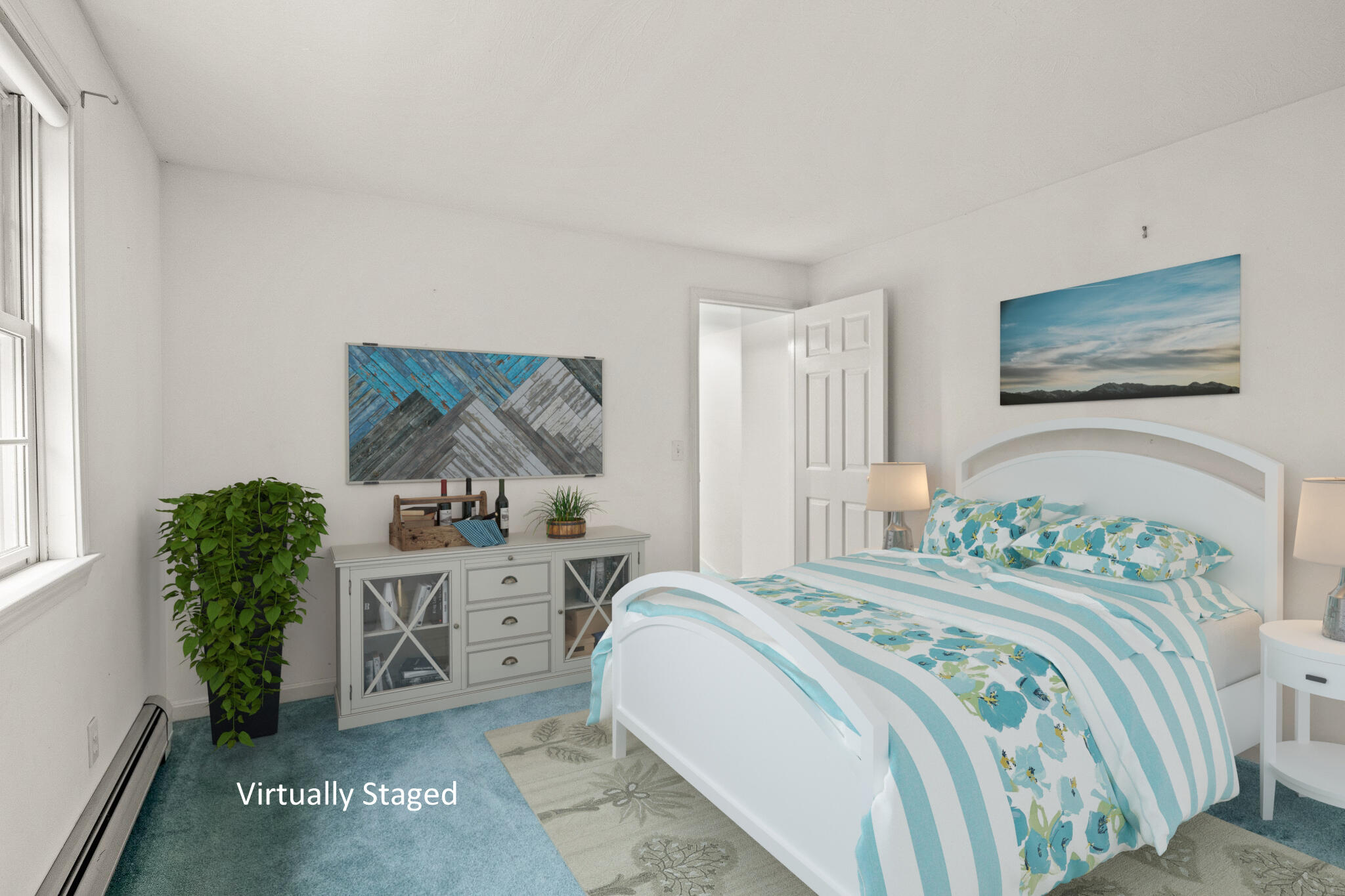 52 Goose Point Road Centerville, MA 02601 - Photo 42 of 71 a bedroom with a bed and a potted plant