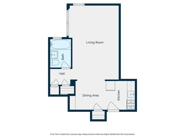 a picture of a bench in front of door