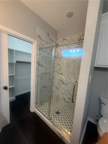 a bathroom with a shower