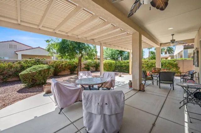 a outdoor space with furniture
