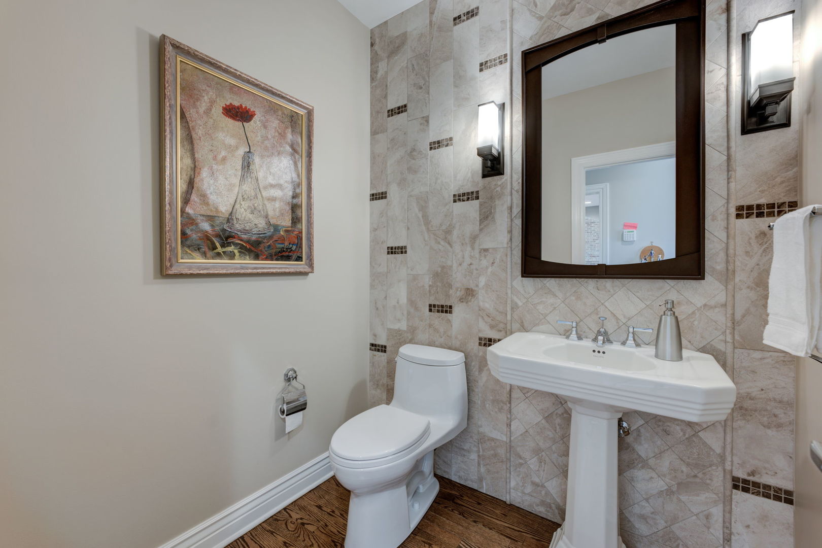 791 South Ridge Road Lake Forest, IL 60045 - Photo 17 of 40 a bathroom with a toilet sink and mirror